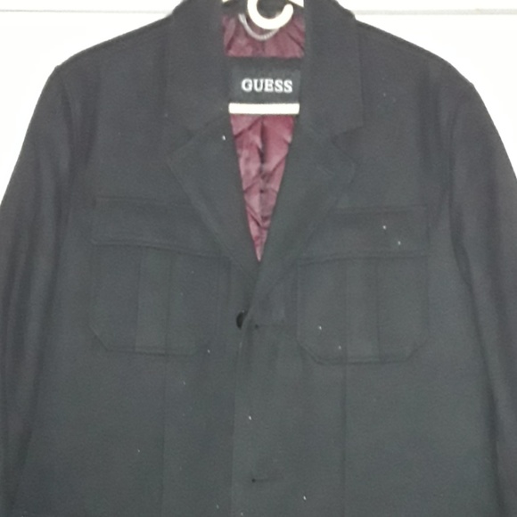 Guess Mens Wool Pea Coat - Picture 3 of 6
